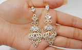 Cubic Zirconia Lovers Chandelier Diamond Drop Crystal, Diamond Earrings, Long Bridal Jewelry, Crystal Bridal Earrings, Statement Earrings