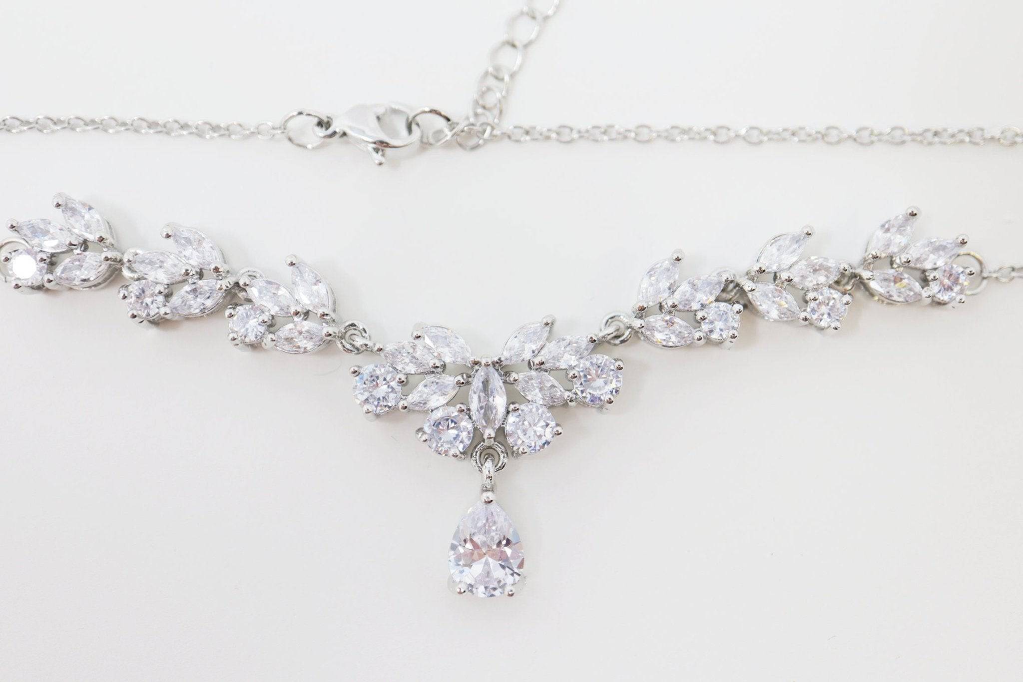 Diamond Necklace / 14k Gold Diamond Necklace 0.75ct / Diamond Solitaire  Necklace / Prong Set Diamond Solitaire / Bridal Necklace