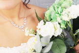 Cubic Zirconia Minimalist Diamond/Crystal Necklace, Bridal Necklace Set, Bridal Jewelry, Statement Necklace