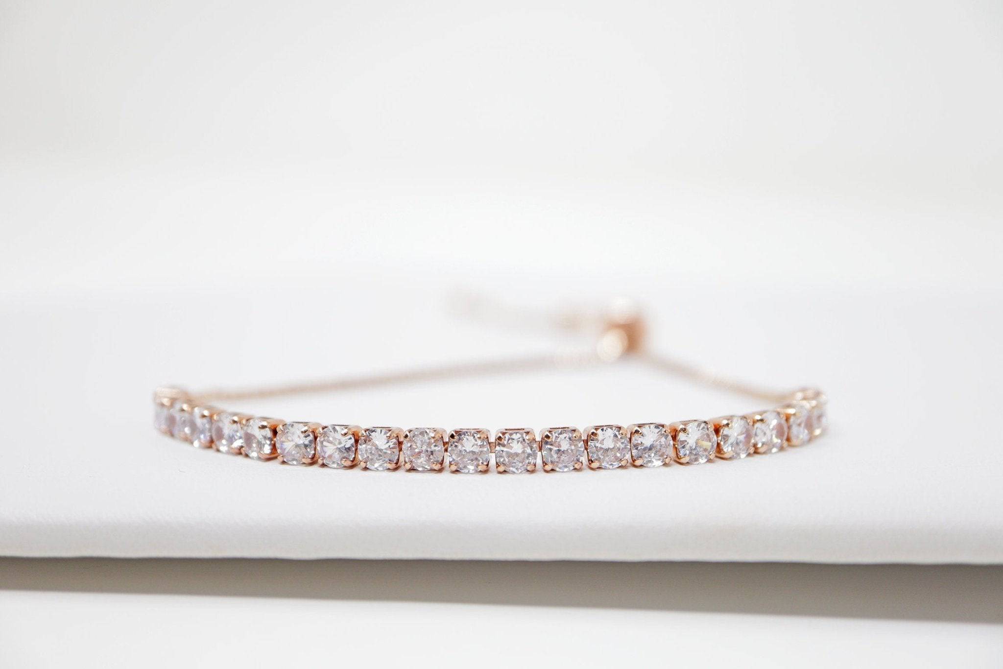 Cubic Zirconia Red Diamond Crystal Bracelet, Diamond Bracelet, Bridal Jewelry, Bridesmaid Gift, Statement Bracelet.