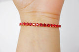 Cubic Zirconia Red Diamond Crystal Bracelet, Diamond Bracelet, Bridal Jewelry, Bridesmaid Gift, Statement Bracelet.