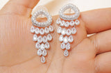 Cubic Zirconia TearDrop Crystal/Diamond Earrings, Long Bridal Jewelry, Bridal Earrings, Crystal Bridal Earrings, Statement Earrings Cz