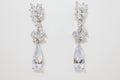 Cuboc Zirconia Leaf Drop Crystal/Diamond Earrings, Long Bridal Jewelry, Bridal Earrings, Crystal Bridal Earrings, Statement Earrings Cz
