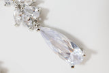 Cuboc Zirconia Leaf Drop Crystal/Diamond Earrings, Long Bridal Jewelry, Bridal Earrings, Crystal Bridal Earrings, Statement Earrings Cz