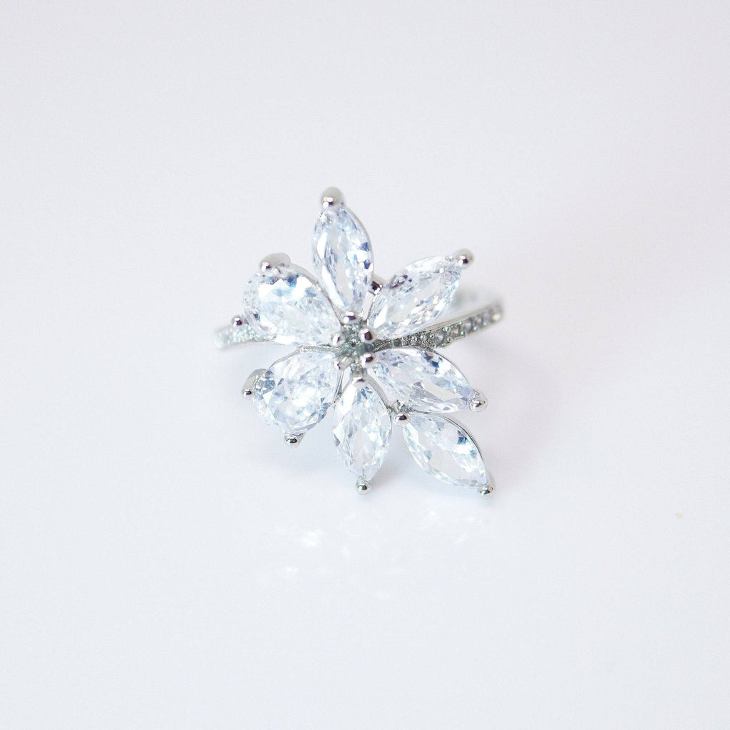 CZ Bunch Of Leaves Proposal Ring, Statement Ring, Engagement Ring.