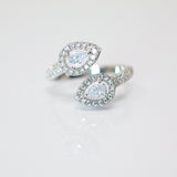 CZ Falling Drops As One Proposal Ring, Statement Ring, Engagement Ring.