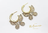 CZ Gold Butterfly Hoop Earrings, Swarovski Crystal Earrings, Statement Earrings, Rhinestones Hoop Earrings.