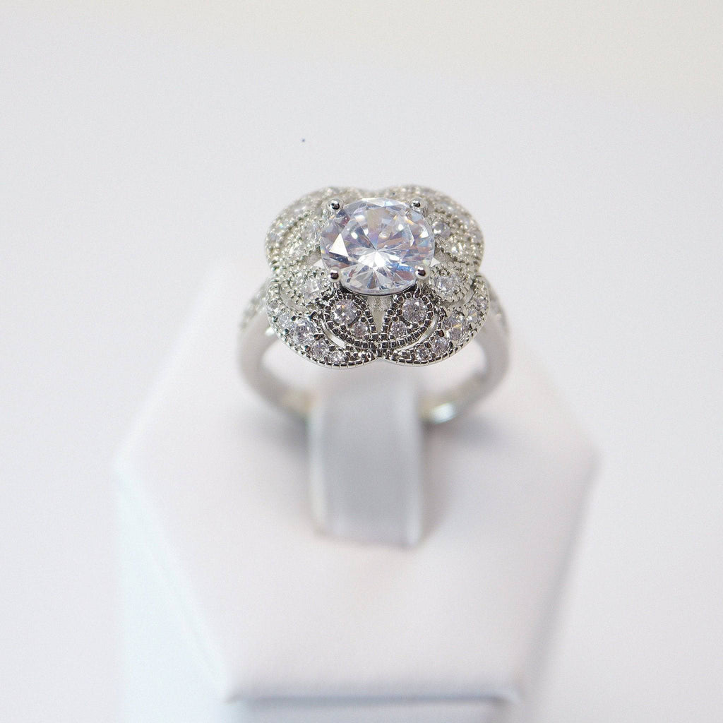 CZ Princess's smile Proposal Ring, Statement Ring, Engagement Ring, Two Ring Set, Promise Ring For a Friend, Friendship ring.