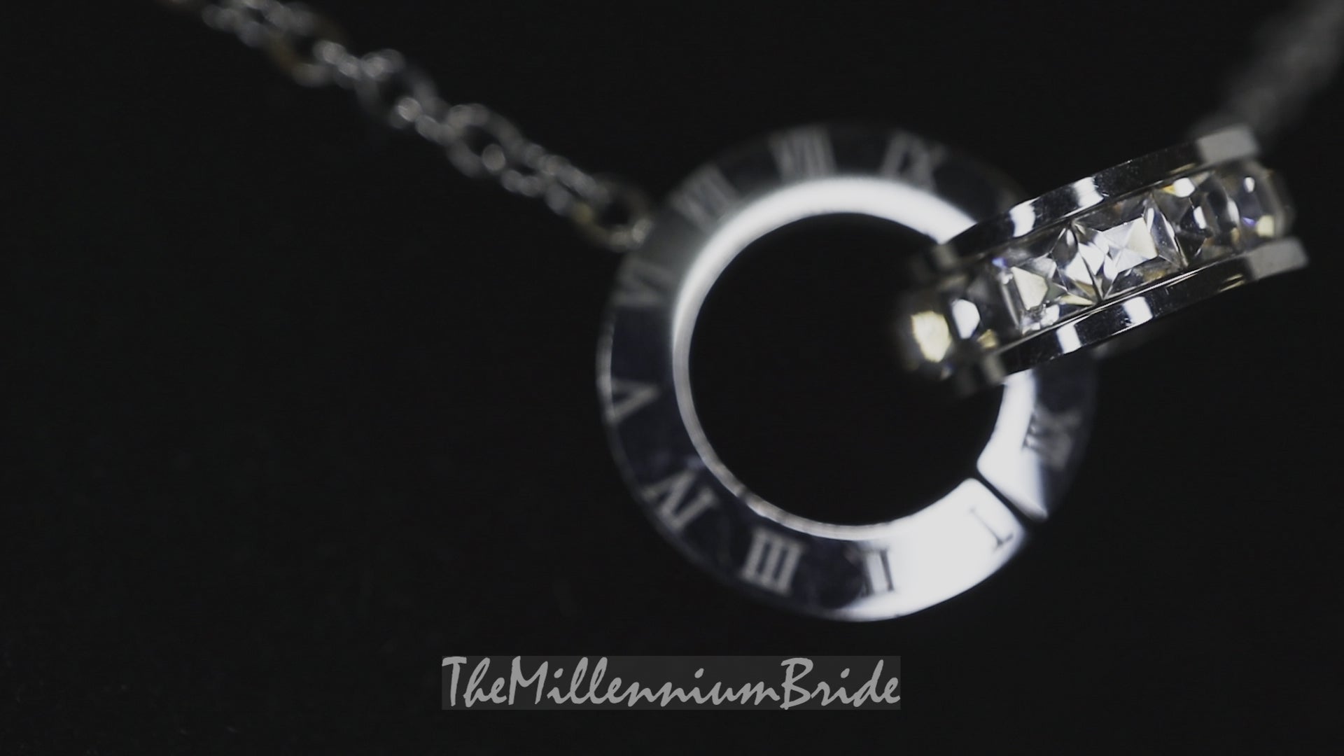 Eternity Roman Numerals Circle Necklace • Infinity Necklace • Minimalist • Linked Circles Necklace • Connected Circles • Interlocking Rings