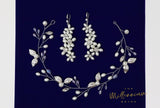 Dainty Vine Leaves Crystal Pearl Floral Headband And Earrings Set, Bridal Hair Vine, Delicate Headband, Hair accessories.
