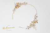 Dainty Vine Leaves Crystal Pearl Floral Headband, Bridal Hair Vine, Delicate Headband, Hair accessories.