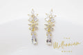 Diamond Floral TearDrop Crystal, Diamond Earrings, Long Bridal Earring, Bridal Earrings, Crystal Bridal Earrings, Statement Earrings