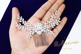 Diamond Floral Vine Leaves Bridal Hair Comb, Bridal Hair Piece, Bridal Hair Accessories, Wedding Hair Accessory, Bridal Hair Comb.