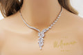 Diamond/ Swarovski Crystal Leaves, Long Bridal Jewelry, Bridal Earrings And Necklace, Crystal Bridal Earrings, Statement Earrings