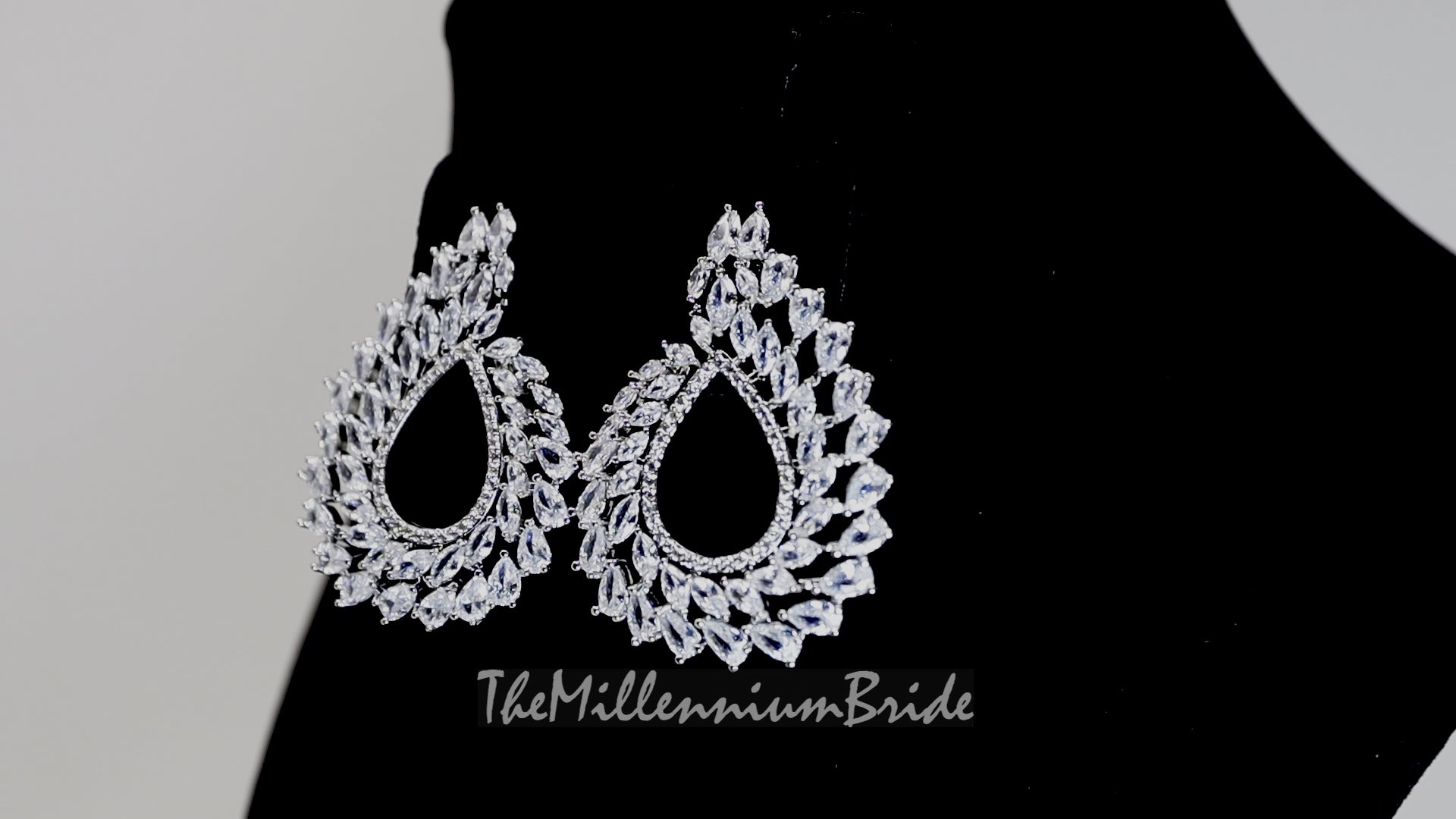 Swarovski Crystal Floral Circle Vine Leaves stud Earrings, Bridal Stud Earrings, Crystal Bridal Earrings, Statement Earrings Cz