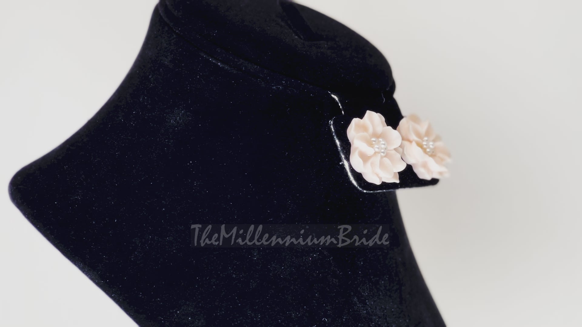Pink Flower Pearl Earrings, Bridal Jewelry, Bridal Stud Earrings, Bridal Earrings, Statement Earrings, Bridesmaid Earring.