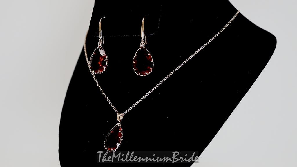 Cubic Zirconia Diamond/ Crystal Drop set, Long Bridal Jewelry, Bridal Earrings And Necklace, Crystal Bridal Earrings, Statement Earrings Cz