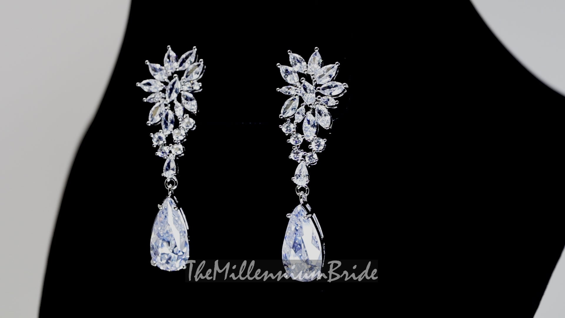 Cubic Zirconia Diamond Sunflower Drop Crystal, Diamond Earrings, Long Bridal , Bridal Earrings, Crystal Bridal Earrings, Statement Earrings