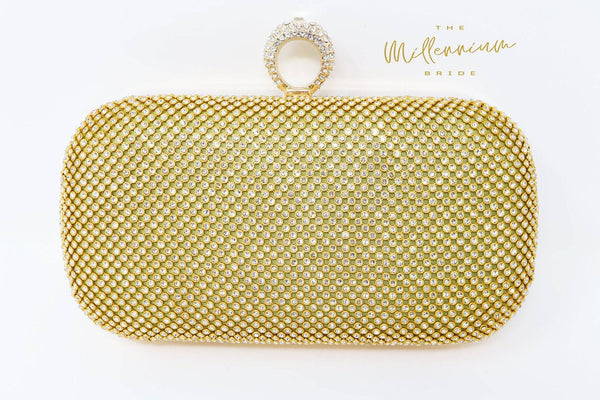 Gold Crystal Wedding Clutch, Statement Bag, Evening Clutch, Wedding Cl –  TheMillenniumBride