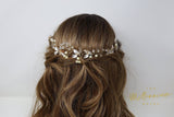 Gold Crystals Leaves Wedding Hair Vine/ Comb, Pearl Bridal Hair Vine, Rhinestone Headband, Delicate Headband, Statement hair accessories.