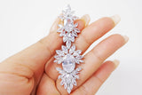 Cubic Zirconia CZ long Chandelier Drop, Dangle Crystal, Diamond Earring, Long Bridal Jewelry, Crystal Bridal Earrings, Statement Earrings Cz