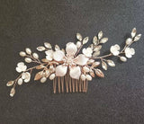 Swarovski Crystals, Pearls, Rhinestones Floral Bridal Hair piece, Bridal Hair Accessories, Wedding Hair Accessory, Bridal Hair Comb.