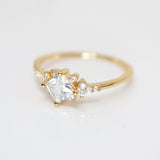 CZ Dainty Gold Proposal Ring, Statement Ring, Engagement Ring, Two Ring Set, Promise Ring For a Friend, Friendship ring.