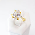 CZ Brightest beginning Proposal Ring, Statement Ring, Engagement Ring, Two Ring Set, Promise Ring For a Friend, Friendship ring