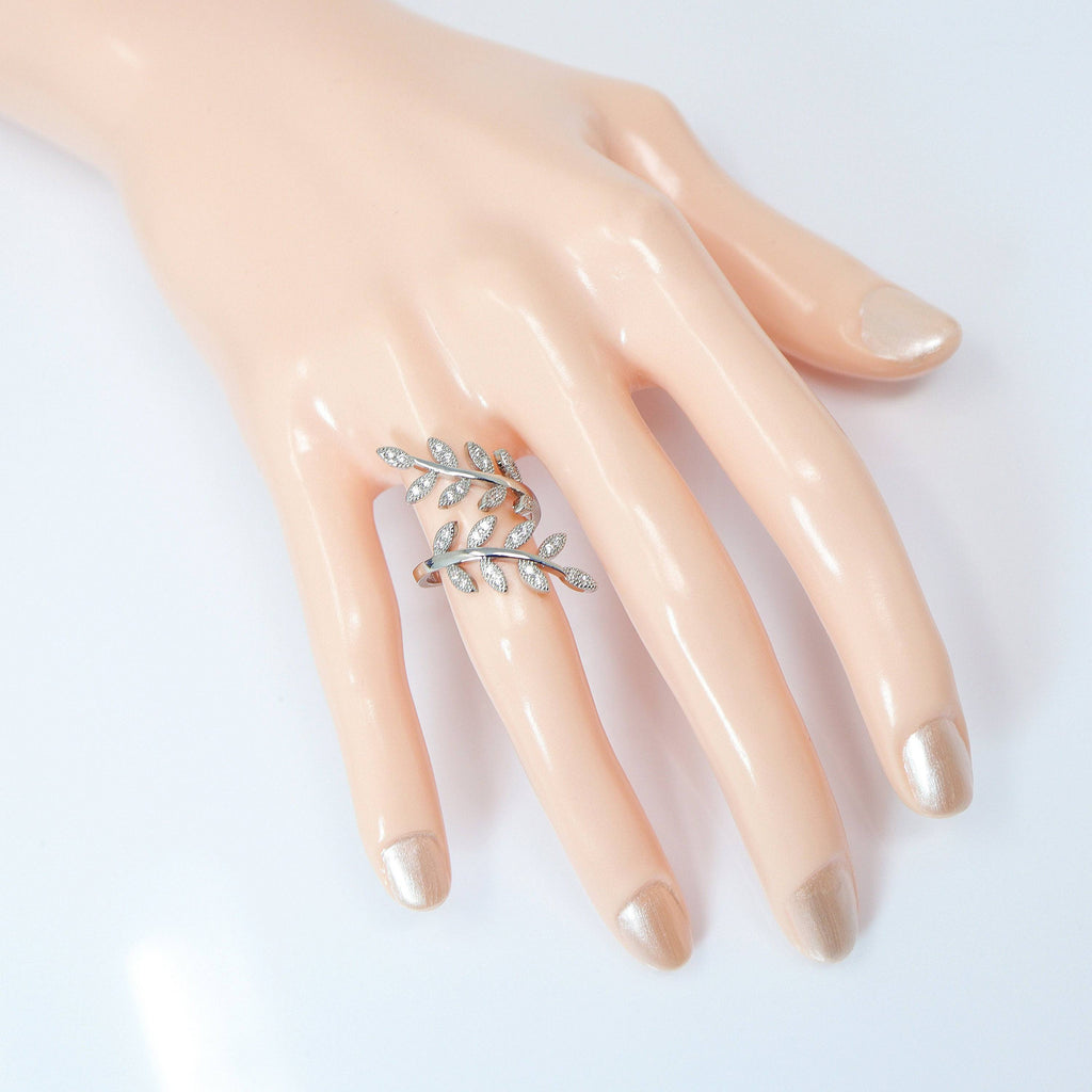 CZ Enchanted Vine Leaves Proposal Ring, Statement Ring, Engagement Ring, Promise Ring For a Friend, Friendship ring.