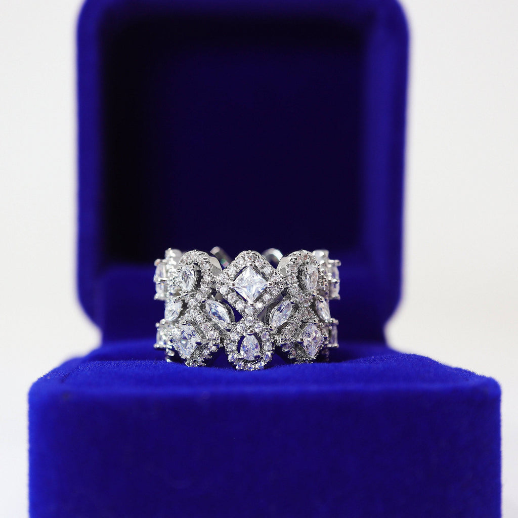 CZ Shiny Garden Statement Ring, Engagement Ring, Promise Ring For a Friend, Friendship ring.
