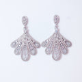 Swarovski Crystal Leaves Drops Peacock Earrings, Bridal Jewelry, Bridal Earrings, Crystal Bridal Earrings, Statement Earrings Cz