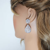 Swarovski Crystal Tear drop Galaxy Earrings, Bridal Jewelry, Bridal Earrings, Crystal Bridal Earrings, Statement Earrings Cz