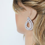 Swarovski Crystal Floral Circle Vine Leaves stud Earrings, Bridal Stud Earrings, Crystal Bridal Earrings, Statement Earrings Cz