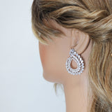 Swarovski Crystal Floral Circle Vine Leaves stud Earrings, Bridal Stud Earrings, Crystal Bridal Earrings, Statement Earrings Cz