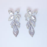 Swarovski Crystal Enchanted Floral Vine Leaves Earrings, Bridal Jewelry, Bridal Earrings, Crystal Bridal Earrings, Statement Earrings Cz