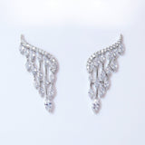 Swarovski Crystal Bride Wings Long stud Earrings, Bridal Stud Earrings, Crystal Bridal Earrings, Statement Earrings Cz