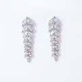 Cubic Zirconia Leaves Crystal/Diamond Earrings, Long Bridal Jewelry, Bridal Earrings, Crystal Bridal Earrings, Statement Earrings Cz
