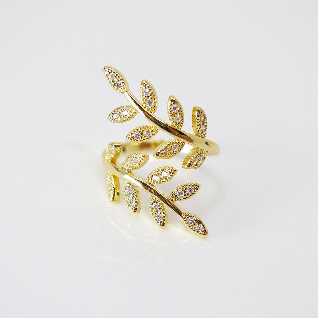 CZ Enchanted Vine Leaves Proposal Ring, Statement Ring, Engagement Ring, Promise Ring For a Friend, Friendship ring.