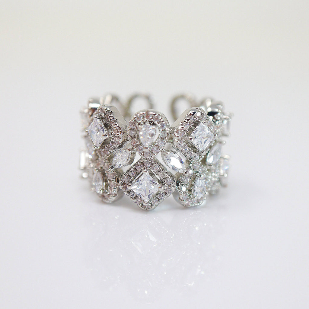 CZ Shiny Garden Statement Ring, Engagement Ring, Promise Ring For a Friend, Friendship ring.