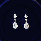 Swarovski Crystal Leaves drop Earrings, Bridal Jewelry, Bridal Earrings, Crystal Bridal Earrings, Statement Earrings Cz