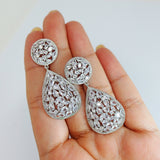 Swarovski Crystal Tear drop Galaxy Earrings, Bridal Jewelry, Bridal Earrings, Crystal Bridal Earrings, Statement Earrings Cz