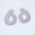Swarovski Crystal Floral Circle Vine Leaves stud Earrings, Bridal Stud Earrings, Crystal Bridal Earrings, Statement Earrings Cz