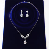 Swarovski Crystal Leaves drop Earrings, Bridal Jewelry, Bridal Earrings, Crystal Bridal Earrings, Necklace Set