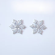 Swarovski Crystal Floral stud Earrings, Bridal Jewelry, Bridal Stud Earrings, Crystal Bridal Earrings, Statement Earrings Cz