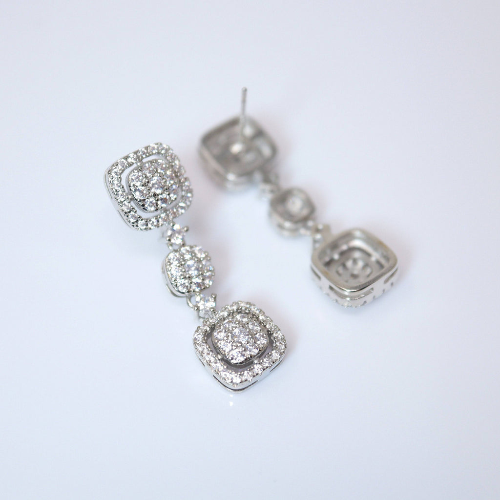 Cubic Zirconia Stargazing Diamond Earrings, Bridal Jewelry, Bridal Earrings, Crystal Bridal Earrings, Statement Earrings Cz