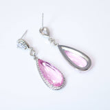 Cubic Zirconia Diamond Pink Drop Galaxy Earrings, Bridal Jewelry, Bridal Earrings, Crystal Bridal Earrings, Statement Earrings C