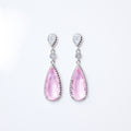 Cubic Zirconia Diamond Pink Drop Galaxy Earrings, Bridal Jewelry, Bridal Earrings, Crystal Bridal Earrings, Statement Earrings C