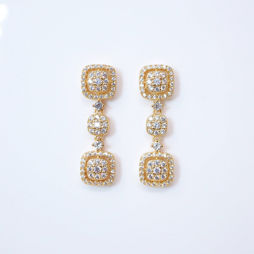 Cubic Zirconia Stargazing Diamond Earrings, Bridal Jewelry, Bridal Earrings, Crystal Bridal Earrings, Statement Earrings Cz