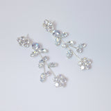 Swarovski Crystal Vine Leaves Flower Drop Earrings, Bridal Jewelry, Bridal Earrings, Crystal Bridal Earrings, Statement Earrings Cz