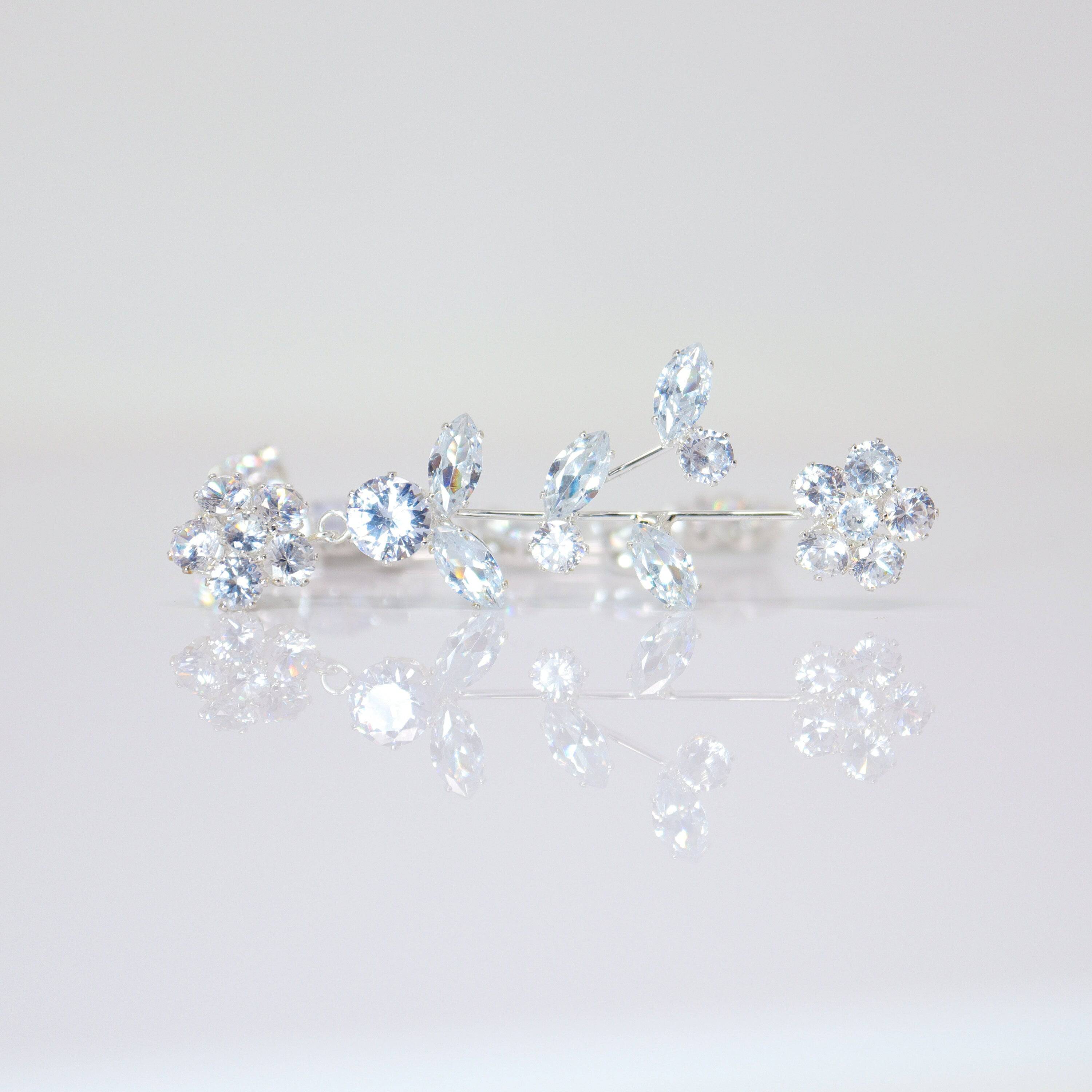 Swarovski Crystal Vine Leaves Flower Drop Earrings, Bridal Jewelry, Bridal Earrings, Crystal Bridal Earrings, Statement Earrings Cz
